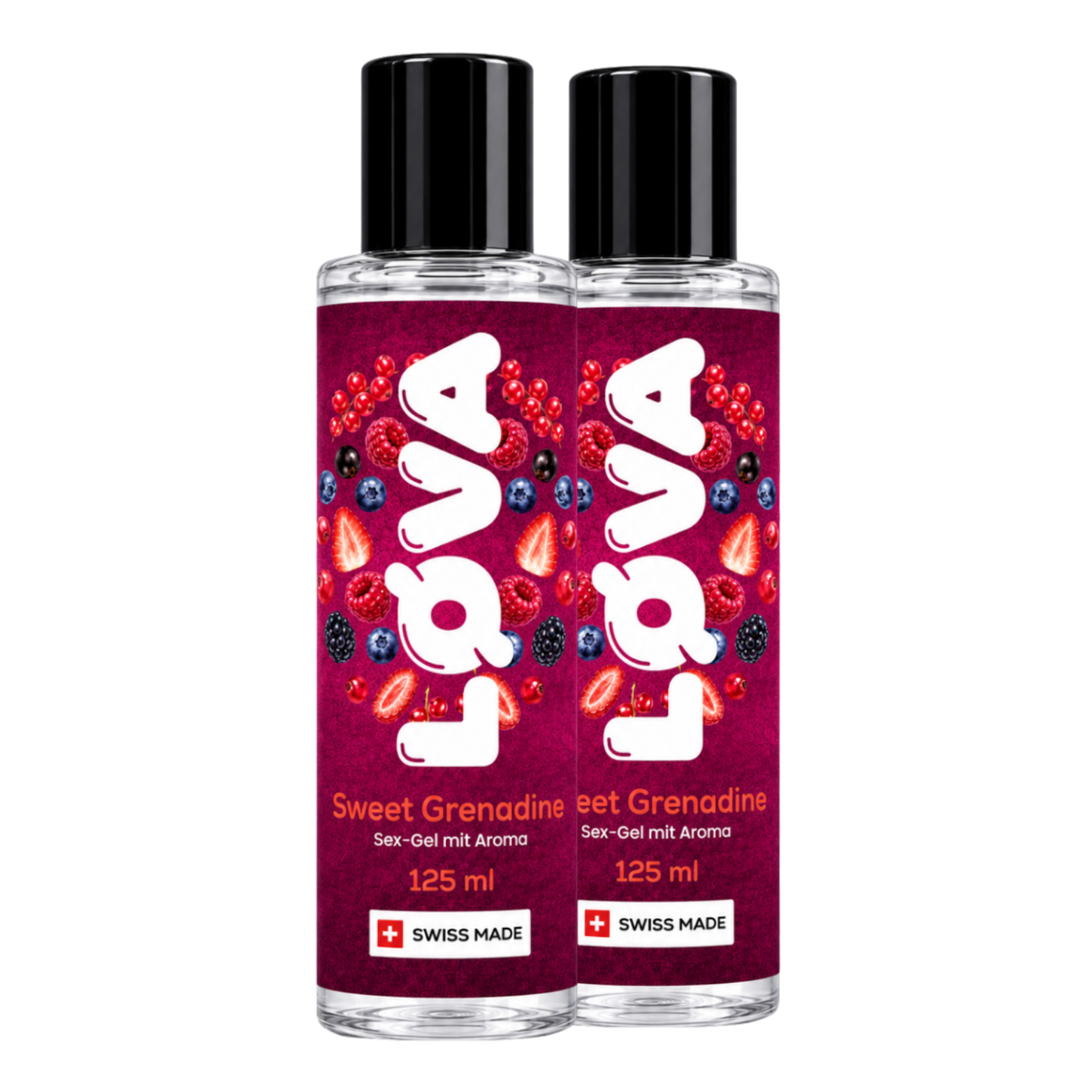 Lot de 2 Lubrifiants "Sweet Grenadine" – à base d'eau & goût Grenadine (2x125ml) par LØVA