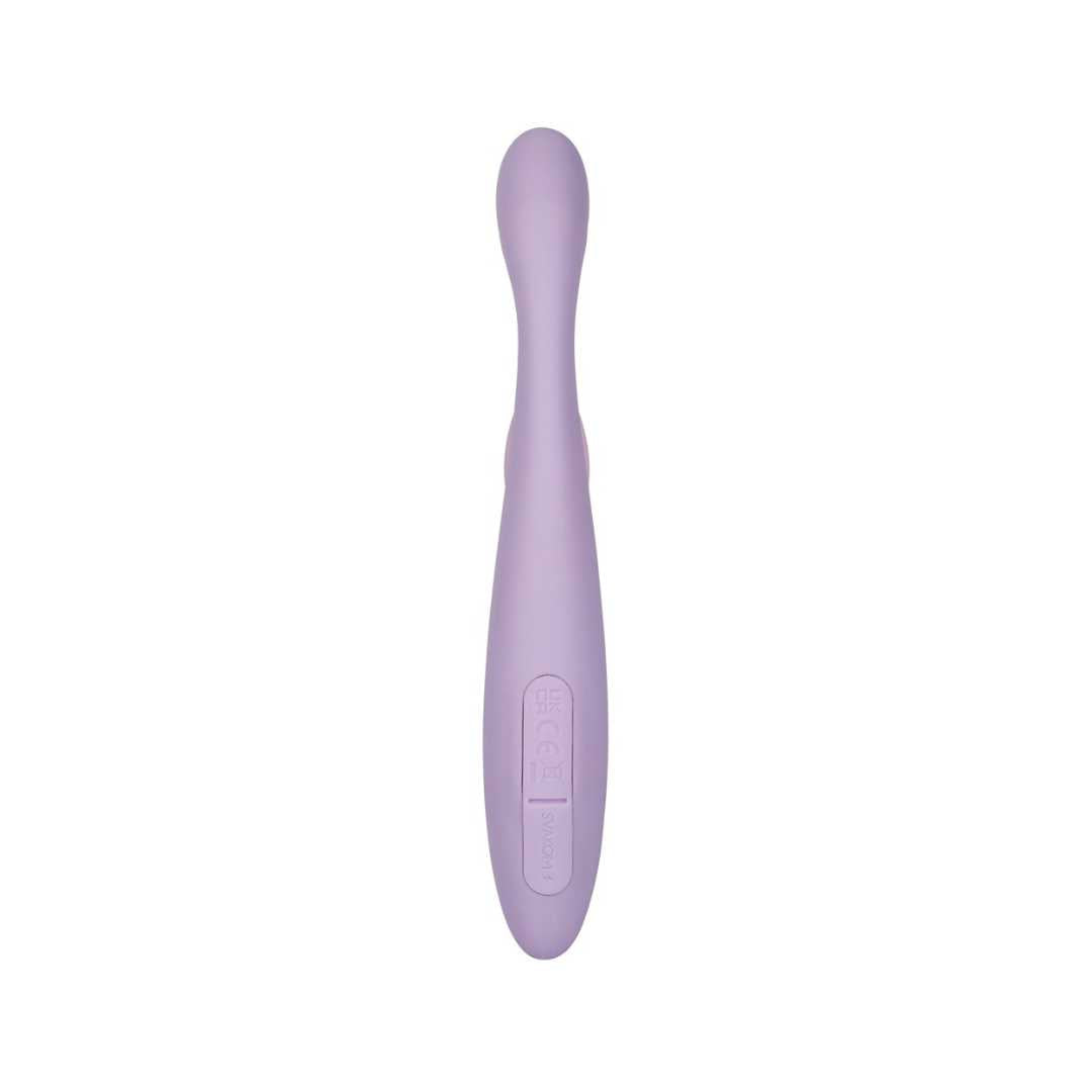 Vibrator with clitoris stimulator "Cici+ 2" made of silicone - with ribbed massage head 17.8 cm (purple)