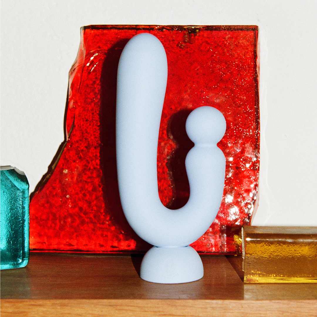 Rabbit vibrator "Chouchou" made of medical silicone - 18.1 cm (light blue)