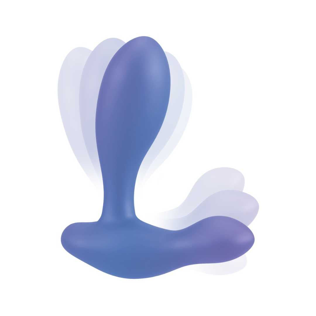 Anal vibrator "Flexible Butt Plug" made of silicone - for optimal dual stimulation Ø 3.5 cm (blue)