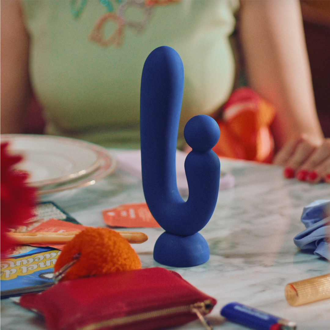 Rabbit vibrator "Chouchou" made of medical silicone - 18.1 cm (blue)