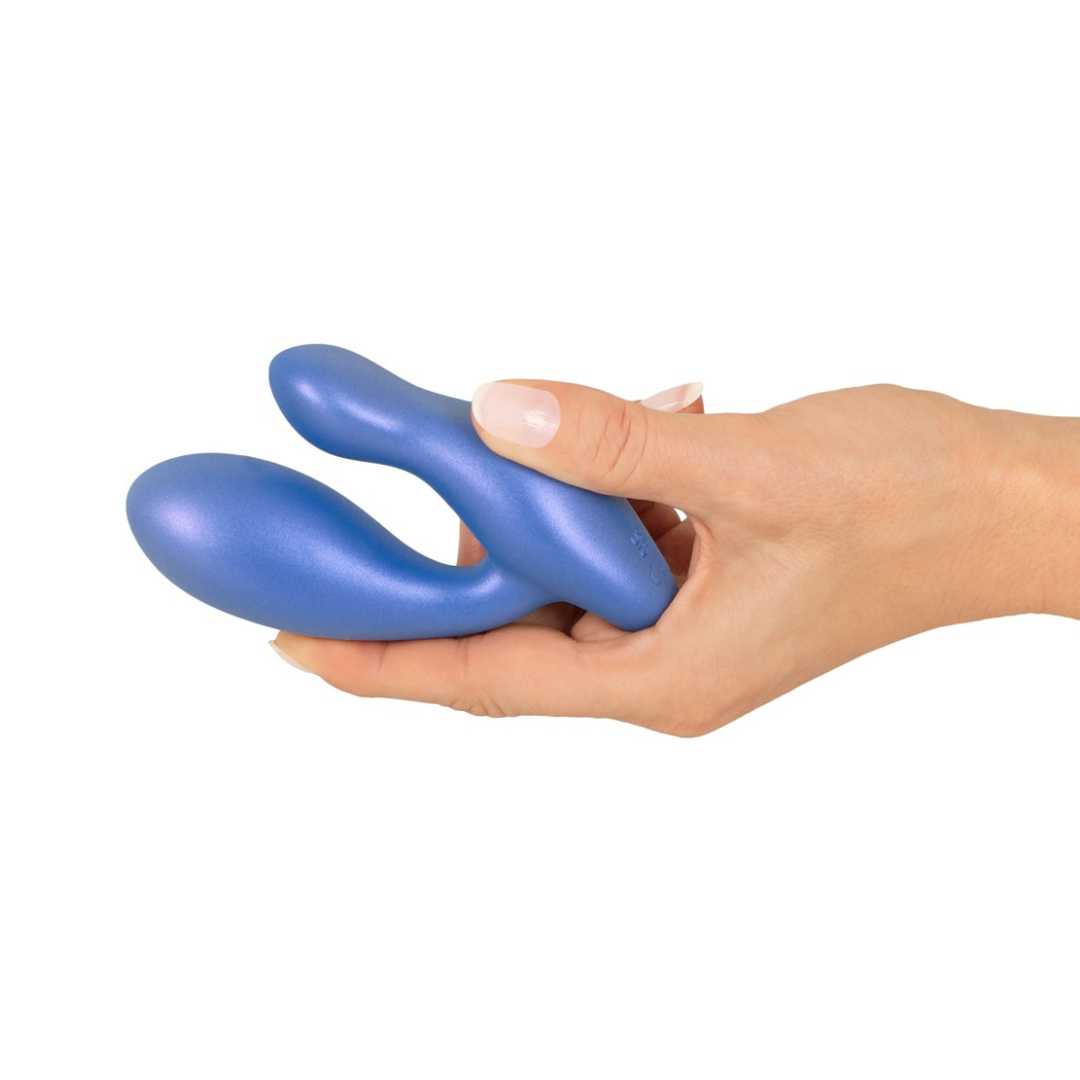 Anal vibrator "Flexible Butt Plug" made of silicone - for optimal dual stimulation Ø 3.5 cm (blue)