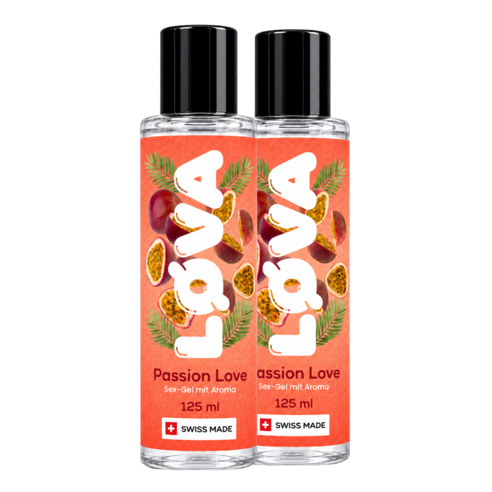 2er-Pack Gleitgel "Passion Love" - wasserbasiert & Maracuja-Geschmack (2x125ml) von LØVA