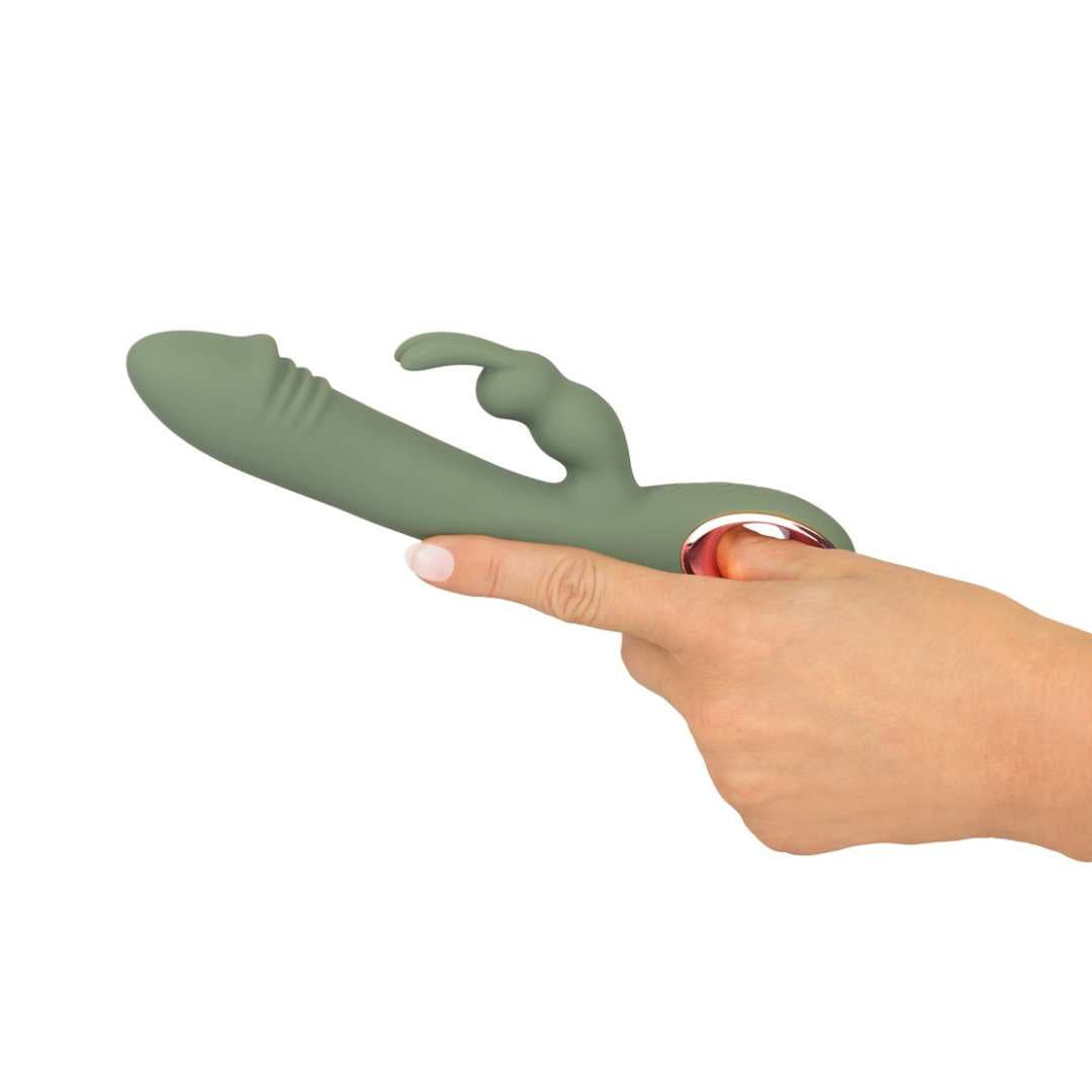 Rabbit vibrator "Slim Rabbit" made of silicone 21.3 cm (green)