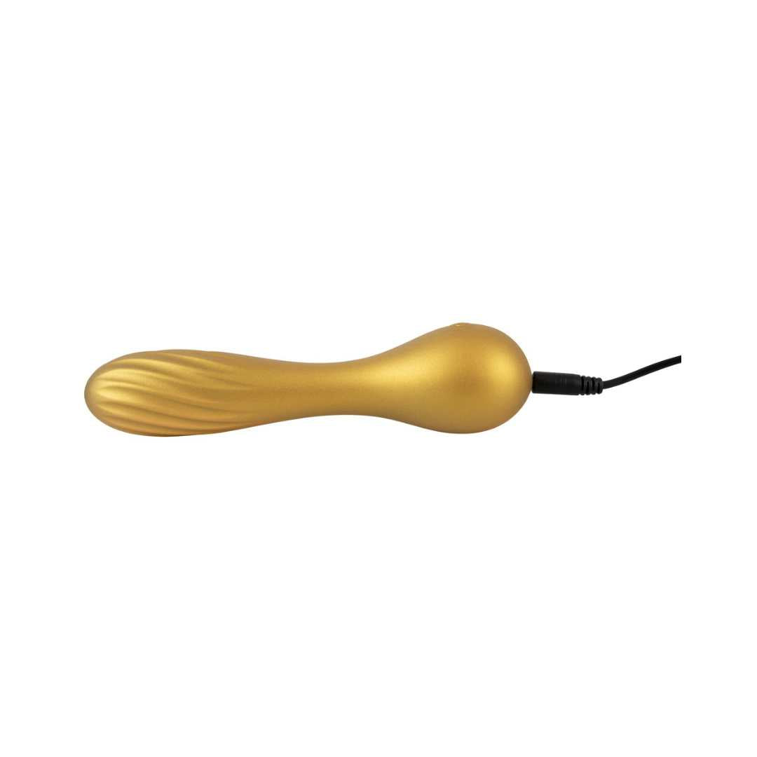 Vibrator "Flexible Swirl" made of silicone - with movable grooved head 16 cm (yellow)