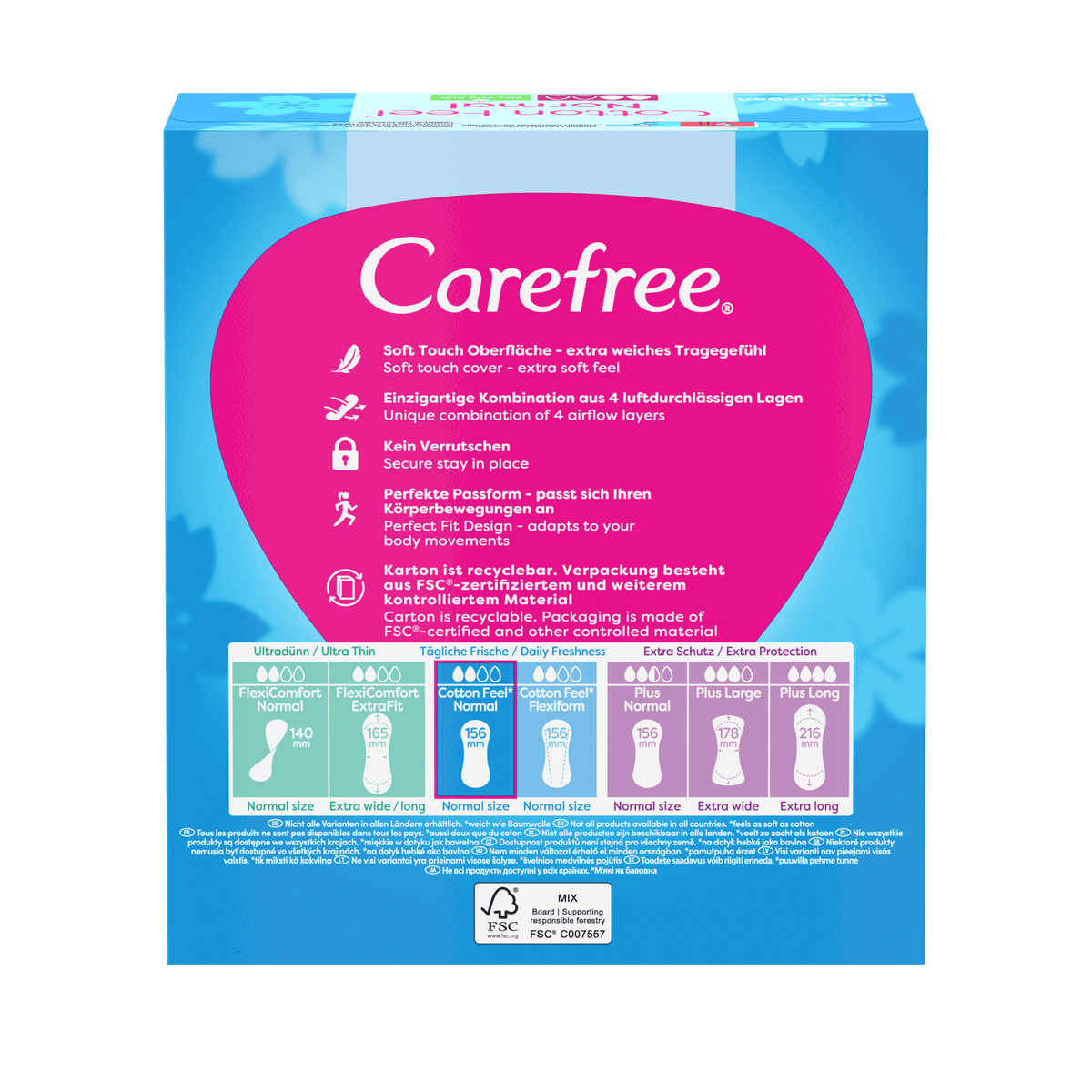 Slipeinlagen "Cotton Feel Normal Aloe 56 Stück" – Mit Aloe-Vera-Duft von Carefree®