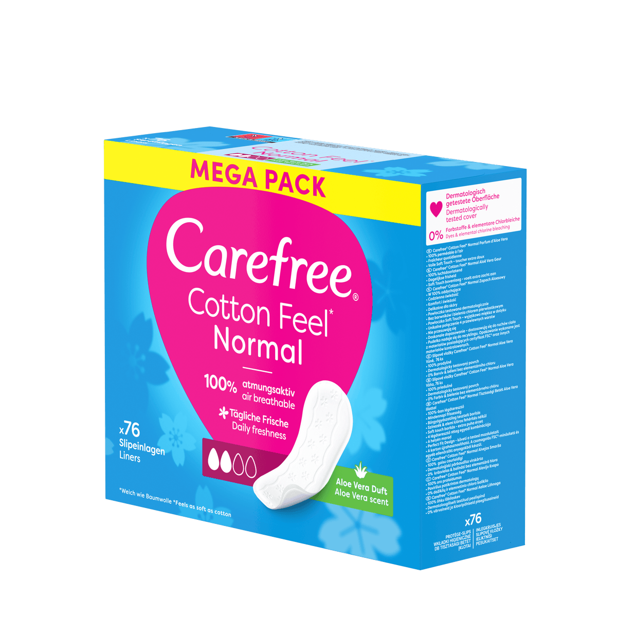 Protège-slips « Cotton Feel Normal Aloe 76 pièces » – Confort au parfum d'aloe vera de Carefree®