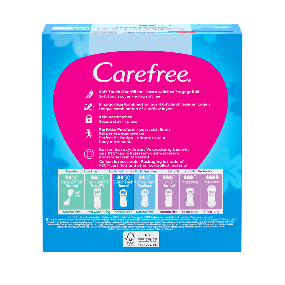 Protège-slips « Cotton Feel Normal sans parfum 56 pièces » – Confort et douceur au quotidien par Carefree®
