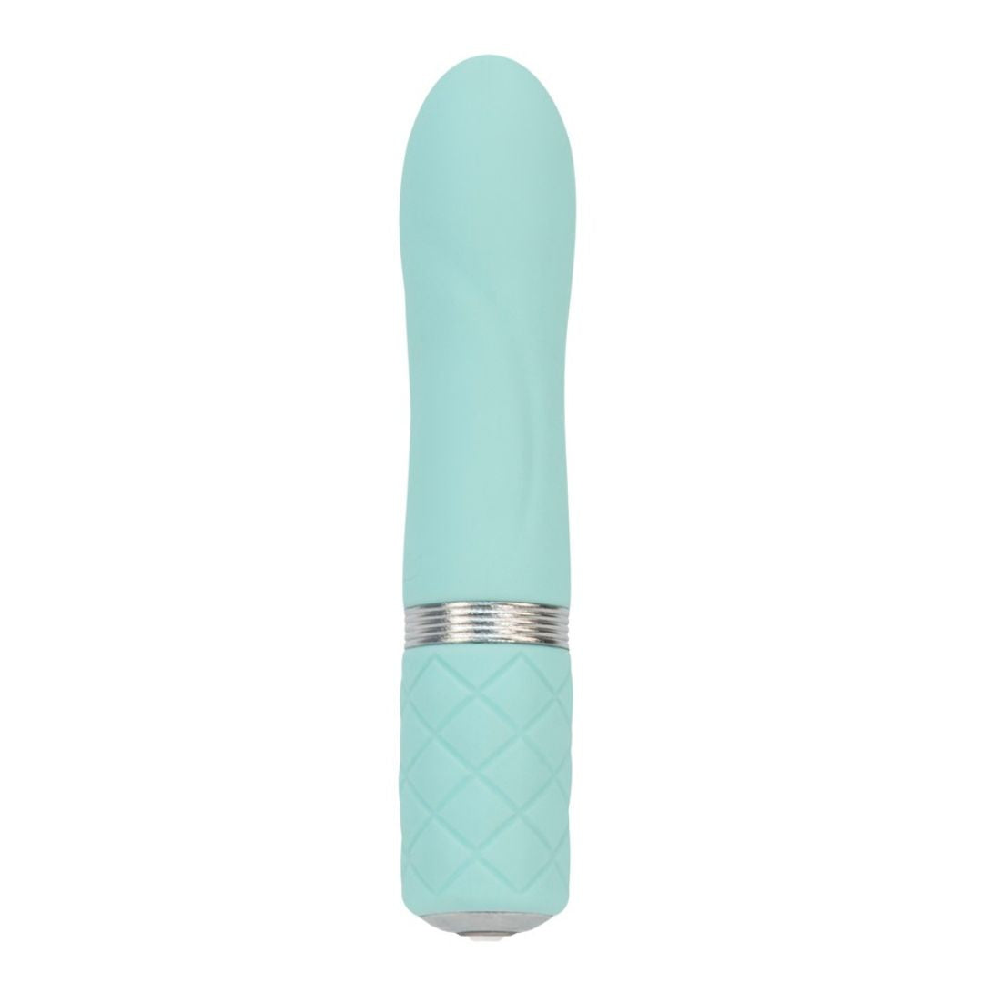 Mini vibromasseur « Flirty » en silicone - texture soft-touch 11 cm (turquoise)