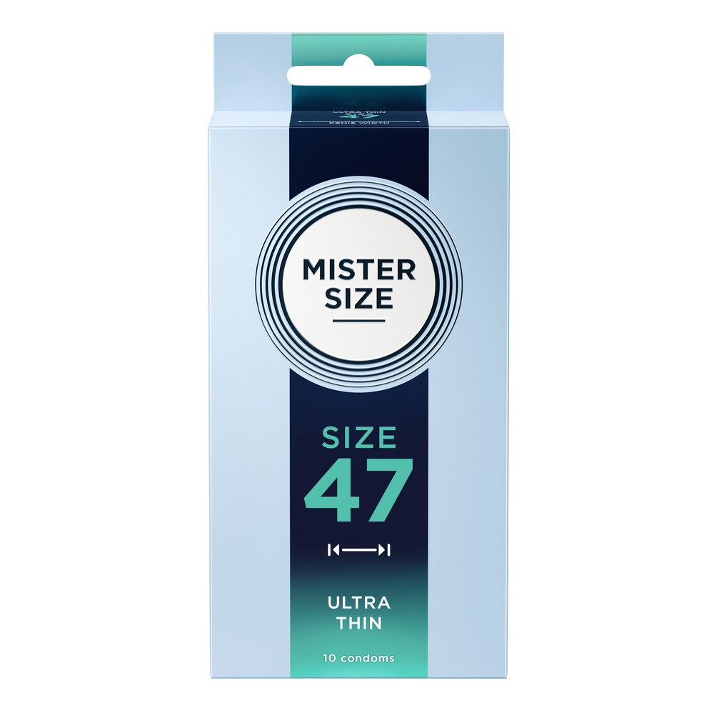Préservatifs en latex de caoutchouc naturel - extra fin & tactile (Ø 47mm/10 pièces) de Mister Size