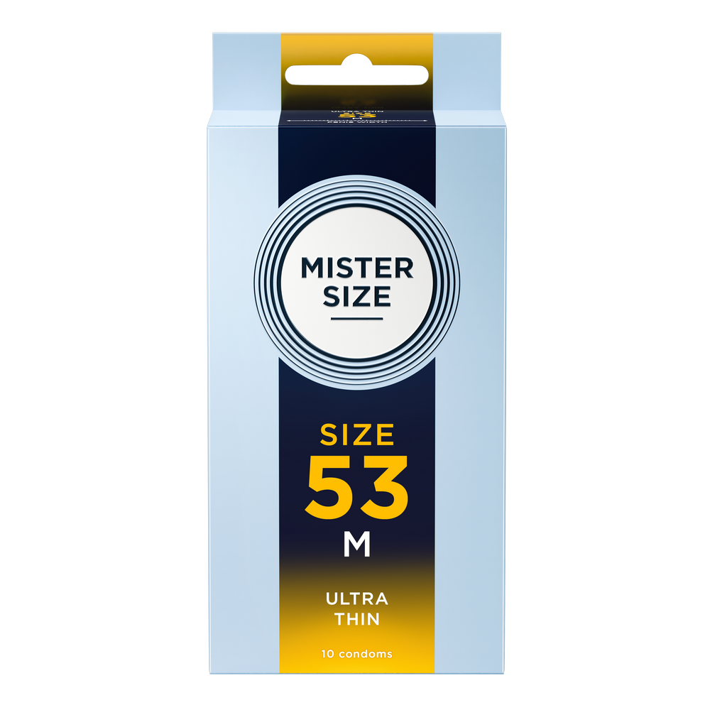 Préservatifs en latex de caoutchouc naturel - extra fin et tactile (Ø 53mm/10pcs.) de Mister Size