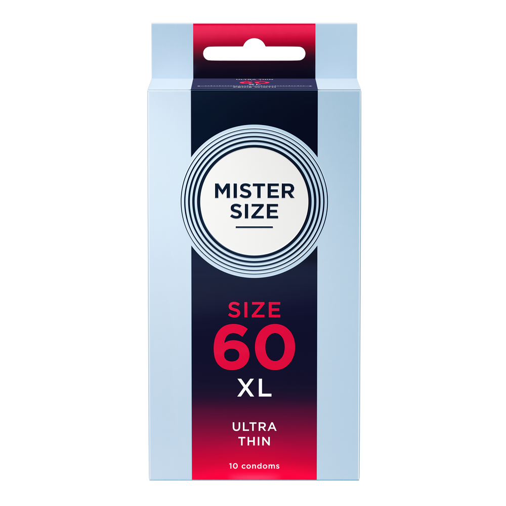 Préservatifs en latex de caoutchouc naturel - extra fin et tactile (Ø 60mm/10pcs.) de Mister Size