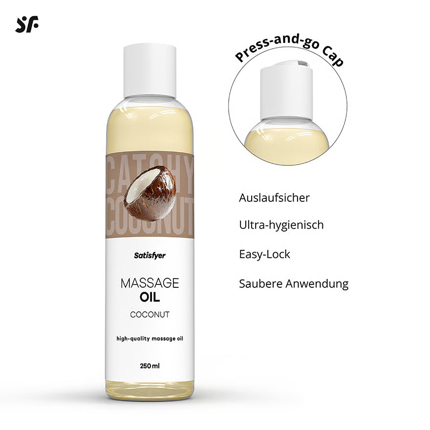 SATISFYER Massageöl - Kokos-Aroma - für alle Hauttypen (250 ml)