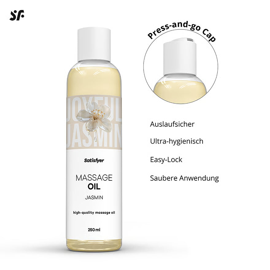 SATISFYER Massageöl - Jasmin-Aroma - für alle Hauttypen (250 ml)