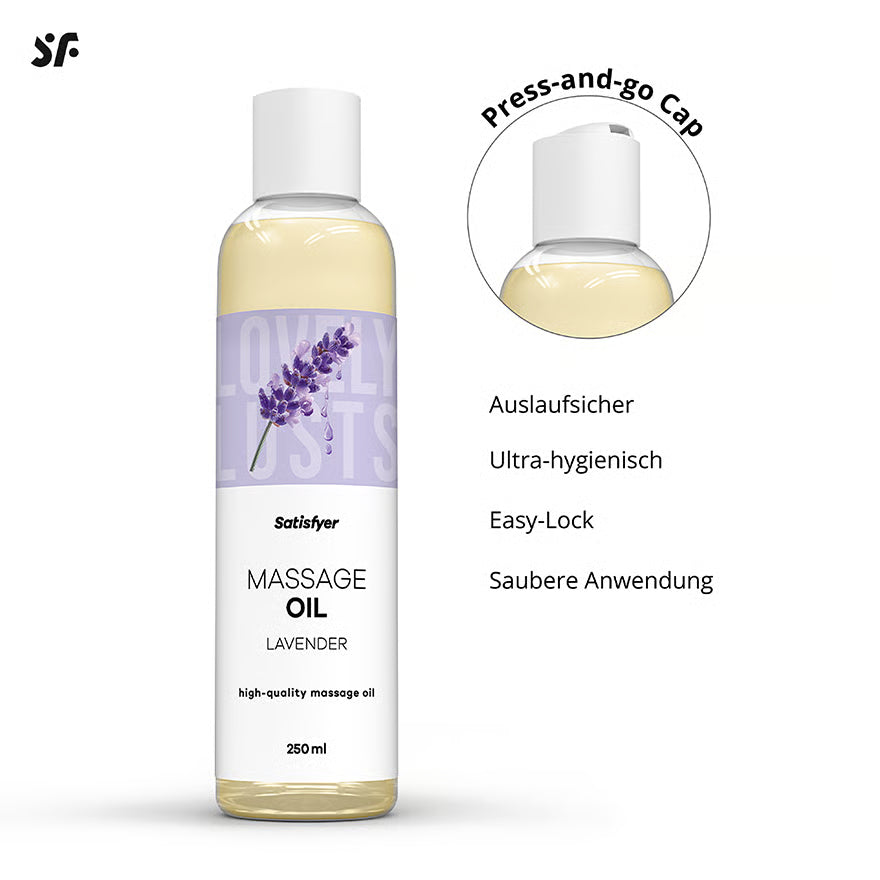 SATISFYER Massageöl - Lavendel-Aroma - für alle Hauttypen (250 ml)