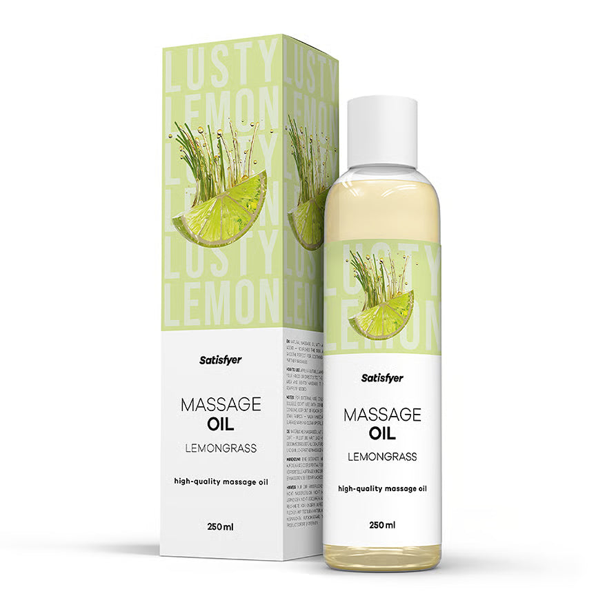 SATISFYER Massage Oil - Lemongrass Aroma - for all skin types (250 ml)
