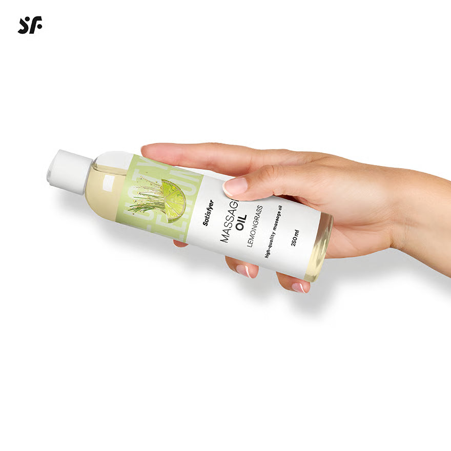 SATISFYER Massage Oil - Lemongrass Aroma - for all skin types (250 ml)