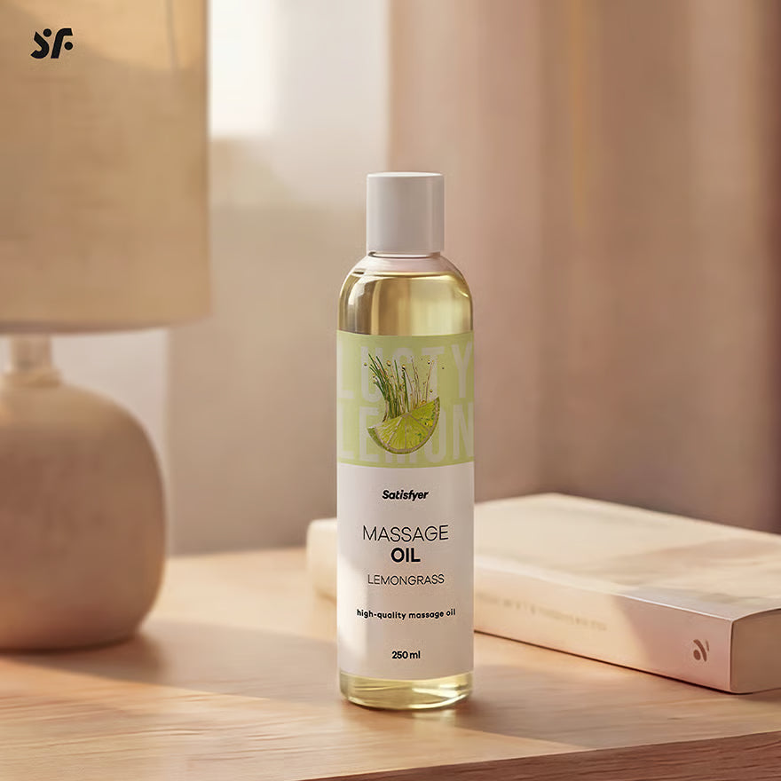 SATISFYER Massage Oil - Lemongrass Aroma - for all skin types (250 ml)