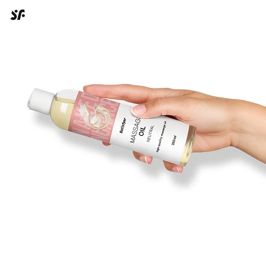 SATISFYER Massageöl - Duftfreies-Aroma - für alle Hauttypen (250 ml)