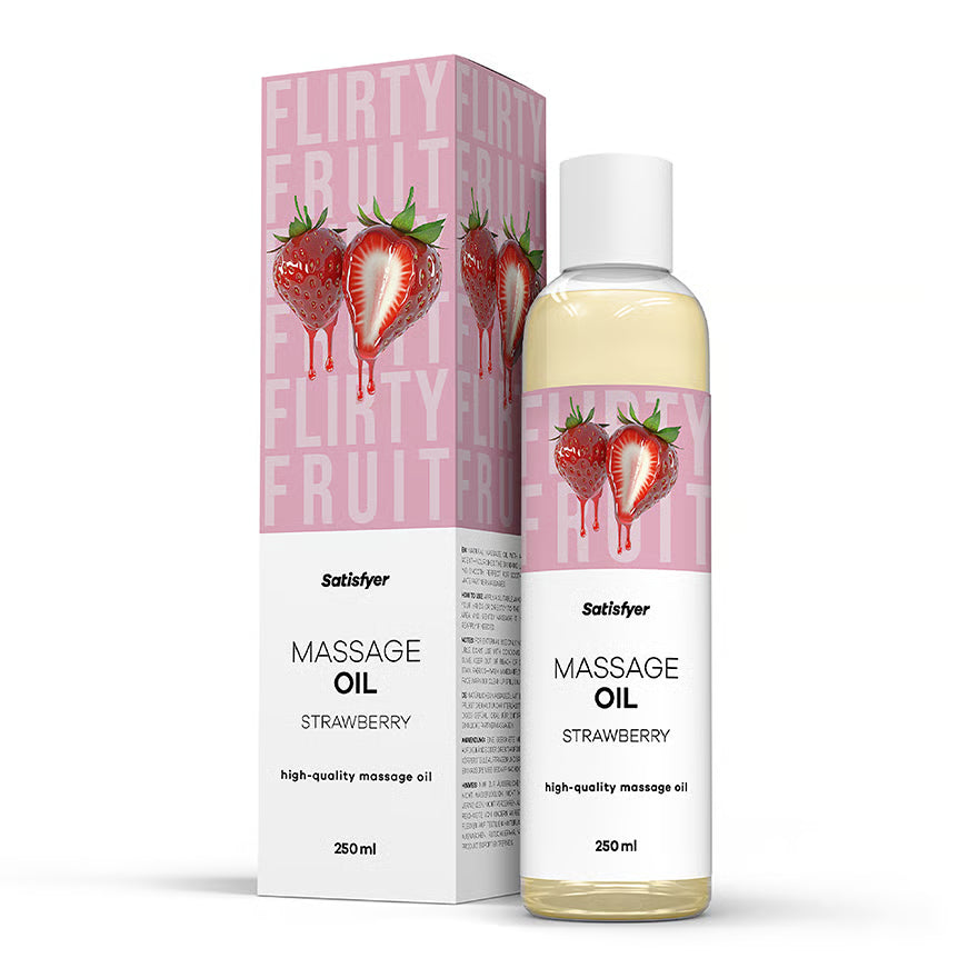 SATISFYER Massageöl - Erdbeer-Aroma - für alle Hauttypen (250 ml)