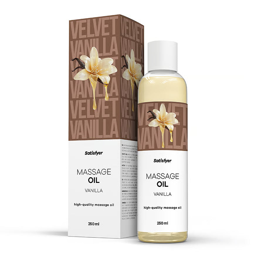 SATISFYER Massageöl - Vanille-Aroma - für alle Hauttypen (250 ml)