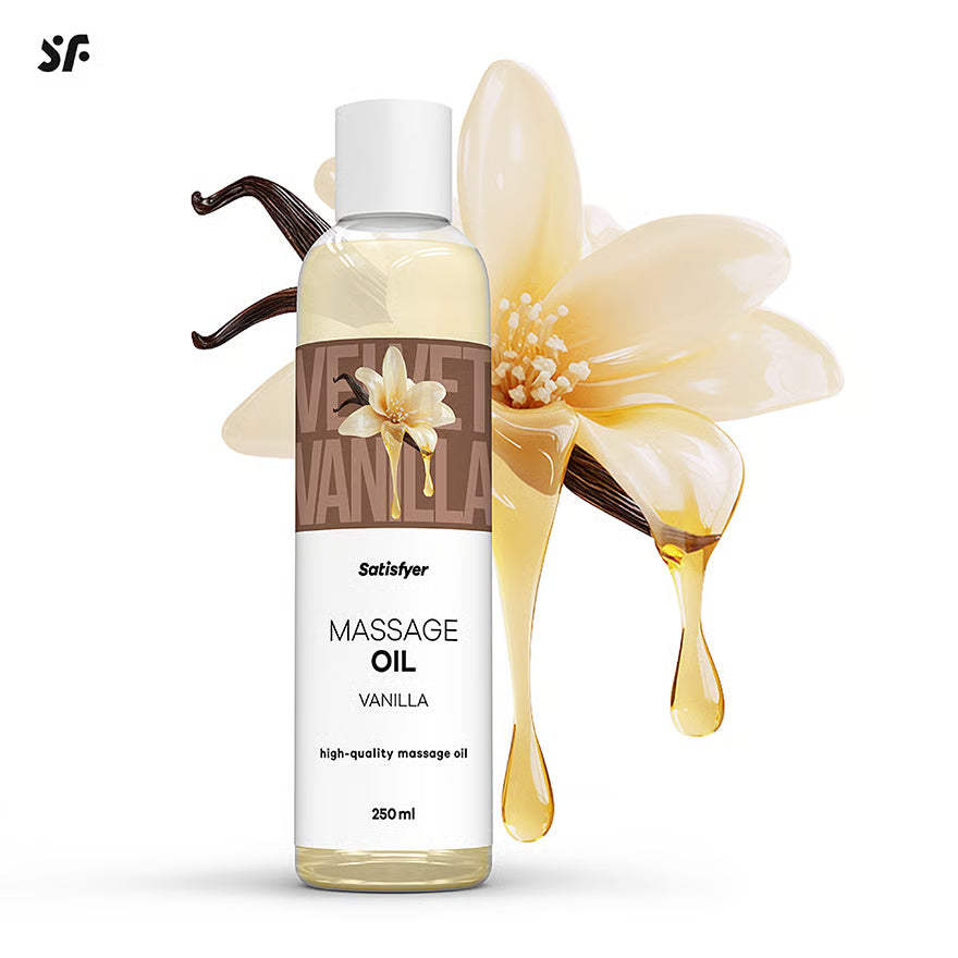 SATISFYER Massageöl - Vanille-Aroma - für alle Hauttypen (250 ml)
