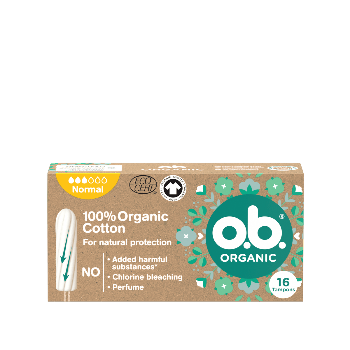 Tampons « Organic Normal 16 unités » – En 100 % coton bio de o.b.®
