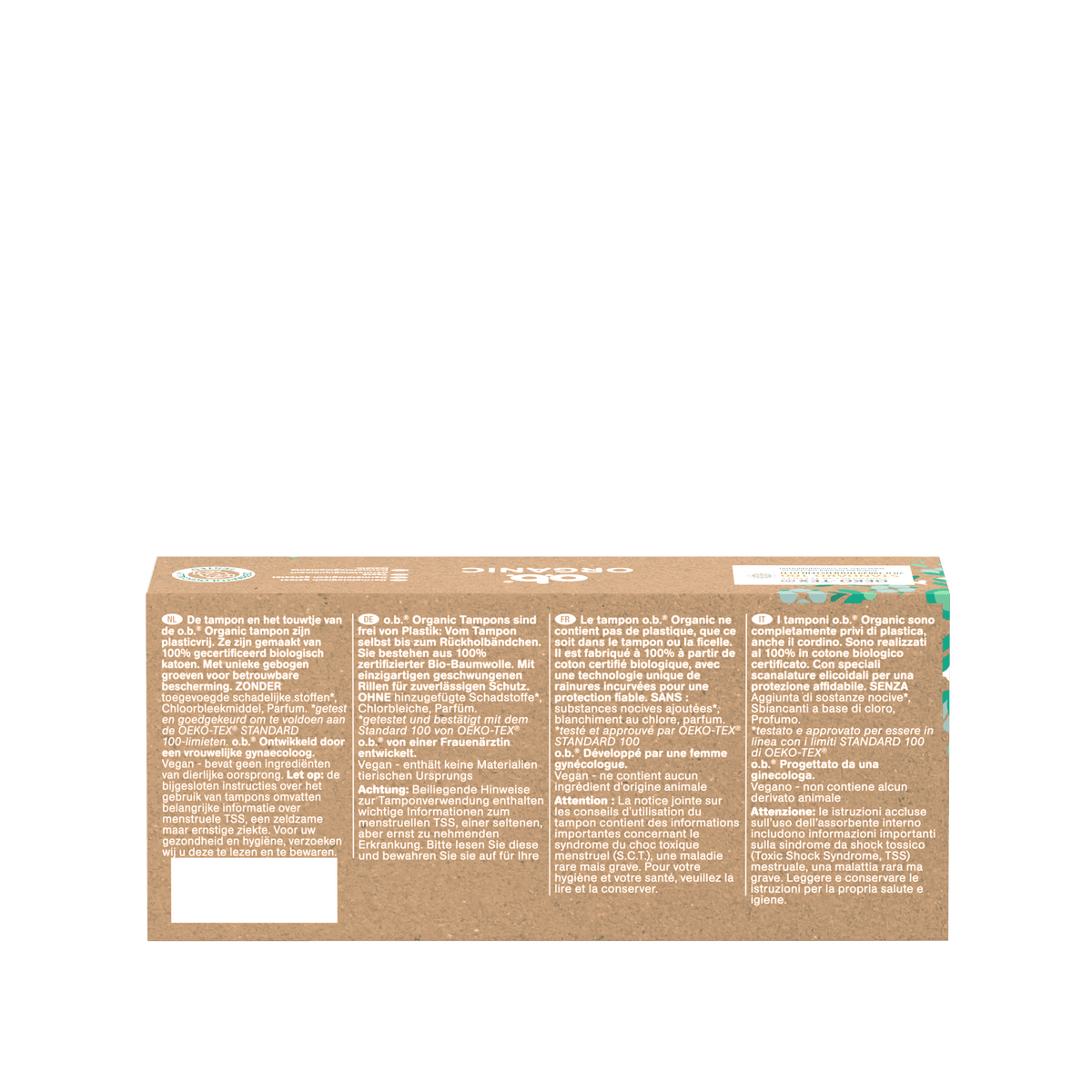 "Organic Super 16 count" tampons – Made from 100% organic cotton by o.b.®