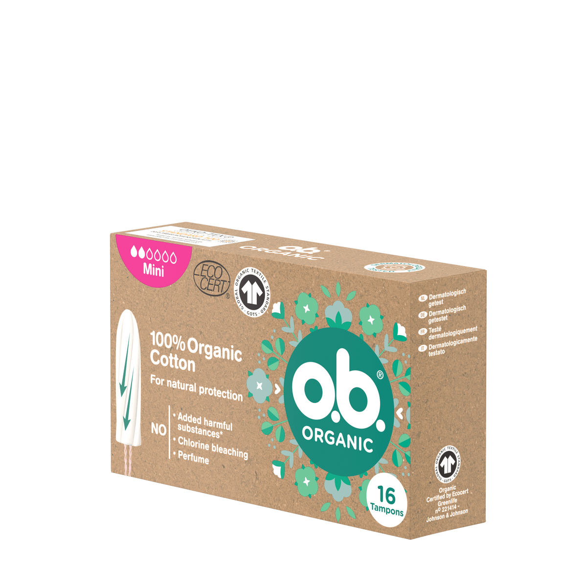Tampons « Organic Mini 16 unités » – En 100 % coton bio de o.b.®