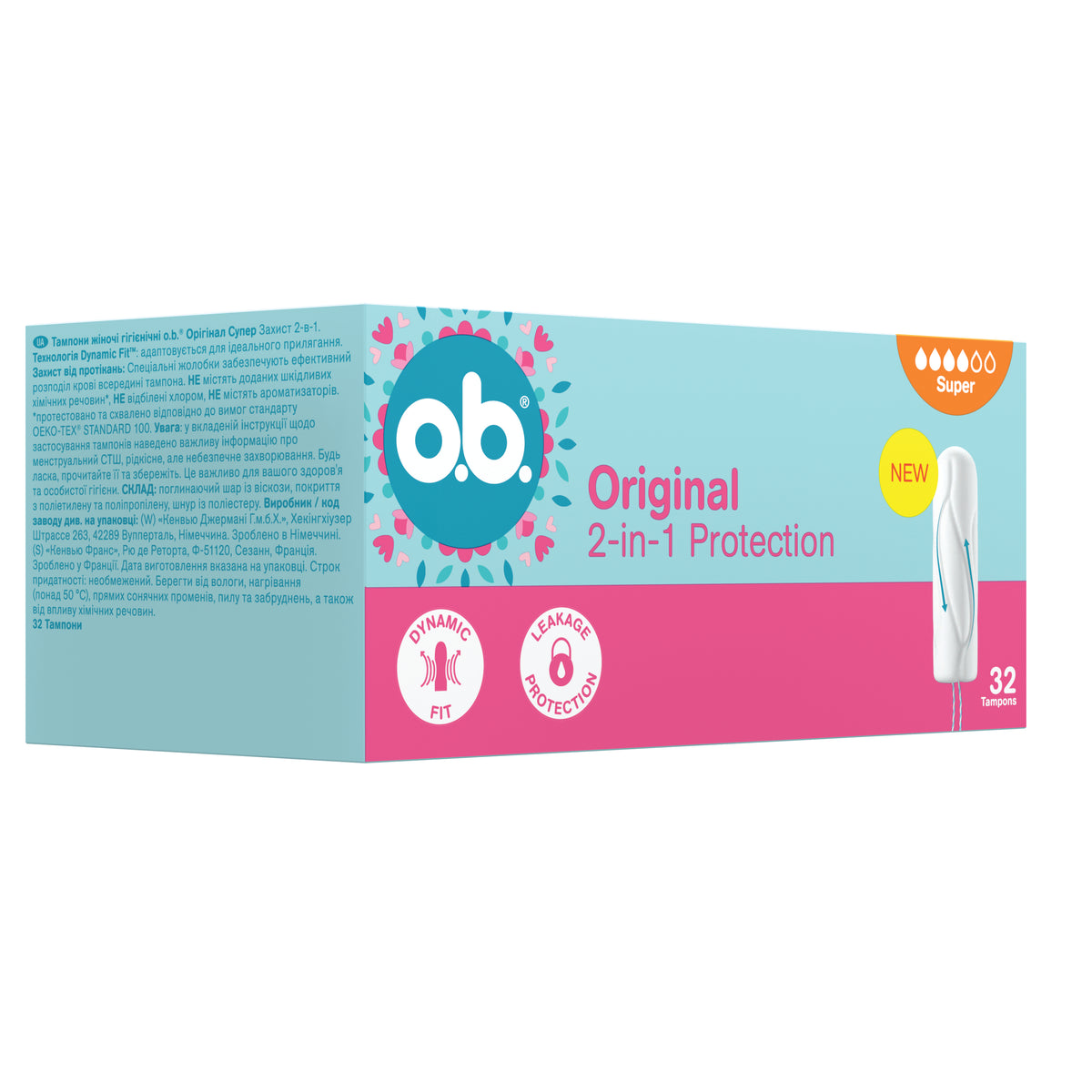 Tampons « Original Super 32 pièces » – Pour les jours de flux abondant de o.b.®