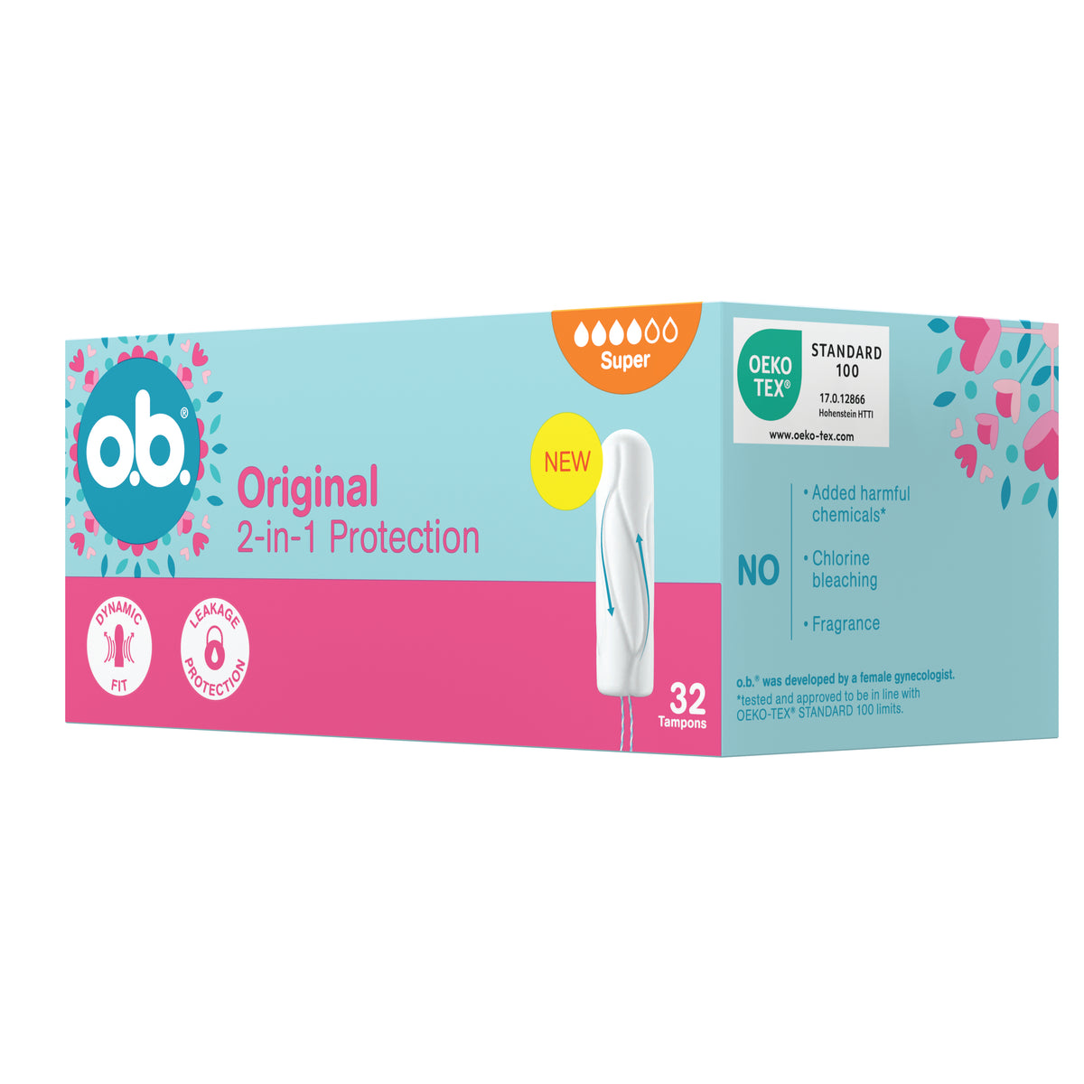 "Original Super 32 count" tampons – For heavier menstrual days by o.b.®