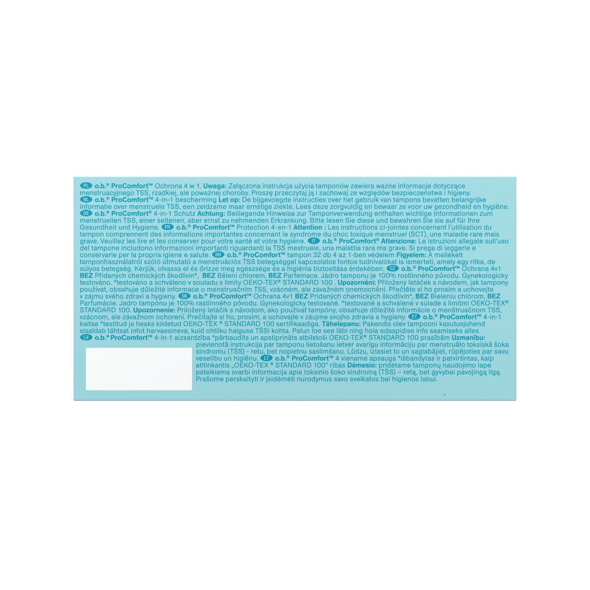 "ProComfort® Normal 32 count" tampons – 4-in-1 protection from o.b.®