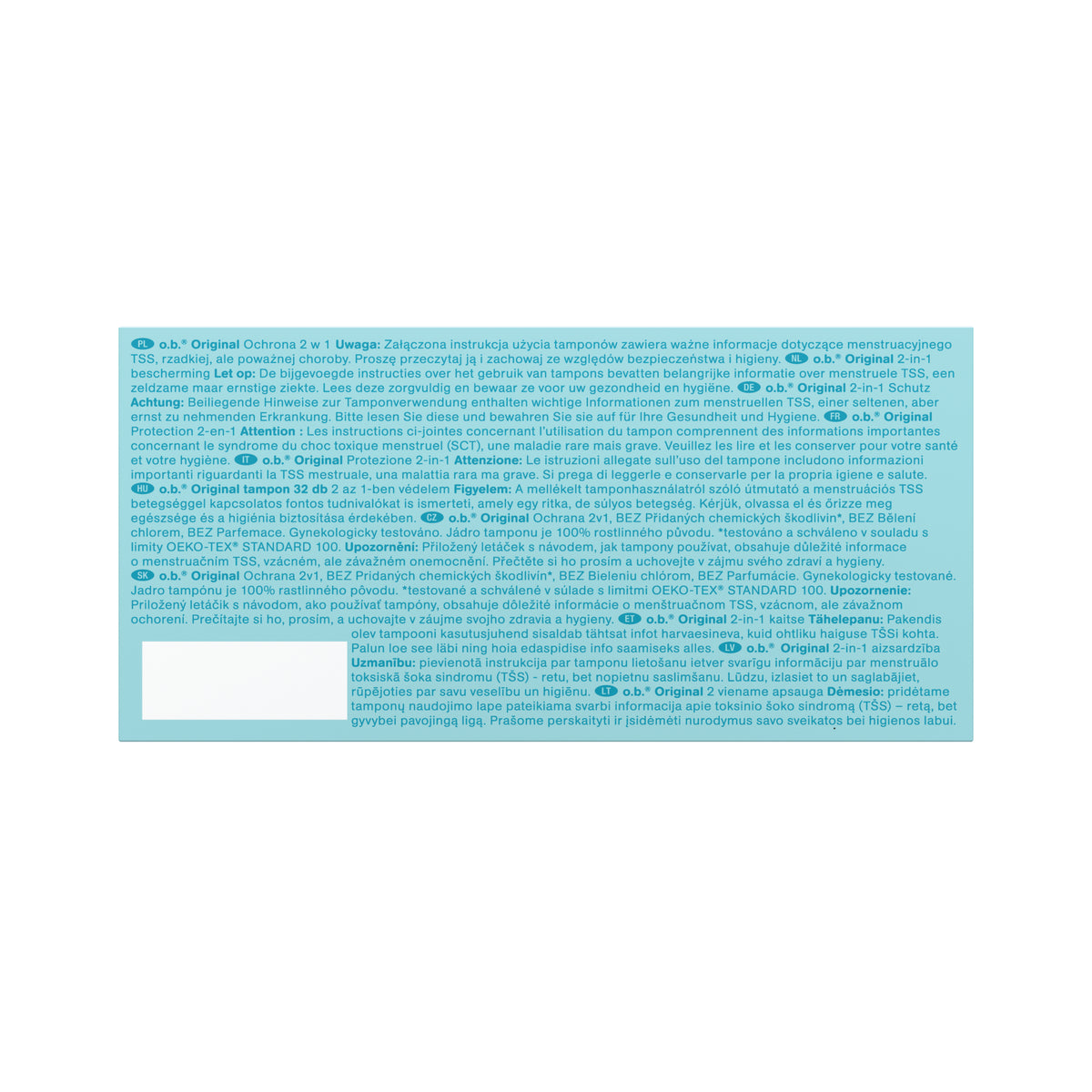 "Original Normal 32 count" tampons – For normal menstrual days from o.b.®
