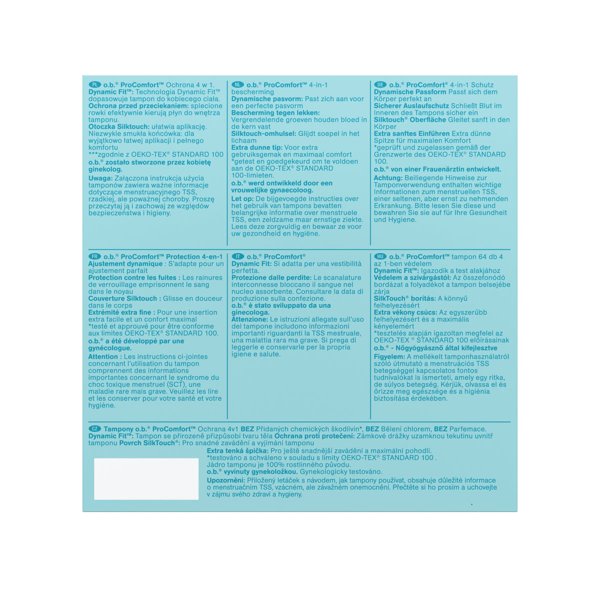 Tampons "ProComfort® Normal 64 Stück" – 4-in-1-Schutz von o.b.®