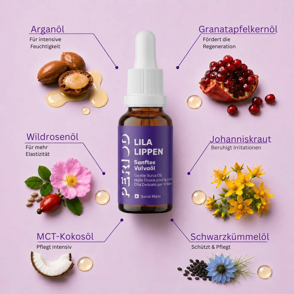 Vulva Oil "LILA LIPPEN" Natural care for dryness and friction (20 ml)
