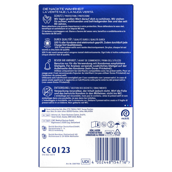 Kondome "Perfect Glide - Extra sicher" Naturkautschuklatex (56 mm/10 Stk.) von Durex