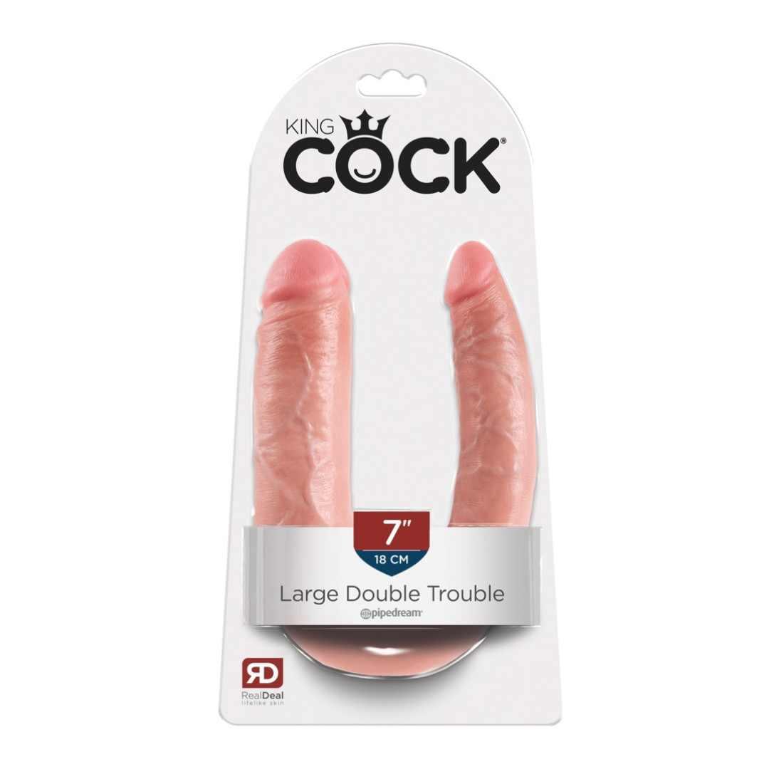 Doppeldildo "Double Trouble" - zweifache Stimulation 43 cm (hautfarben hell) - loveiu.ch