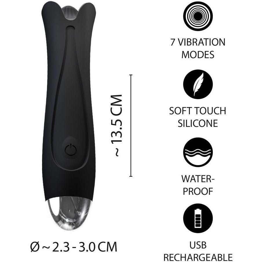 Minivibrator aus Silikon - Vibro Zunge 13.5 cm (schwarz) - loveiu.ch