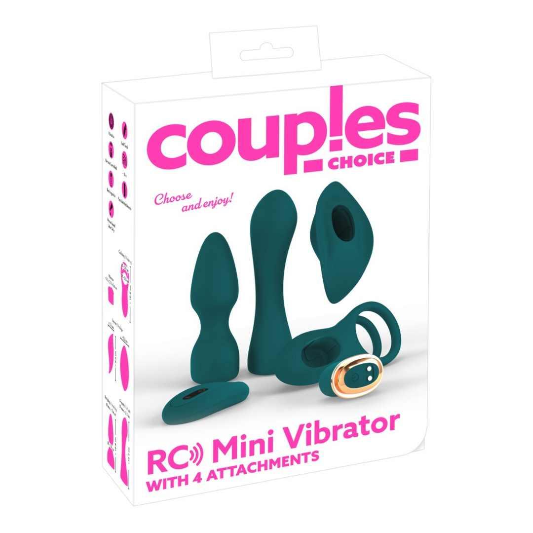 Minivibrator mit 4 Aufsätzen - mit Fernbedienung steuerbar 13.4 cm (grün) - loveiu.ch