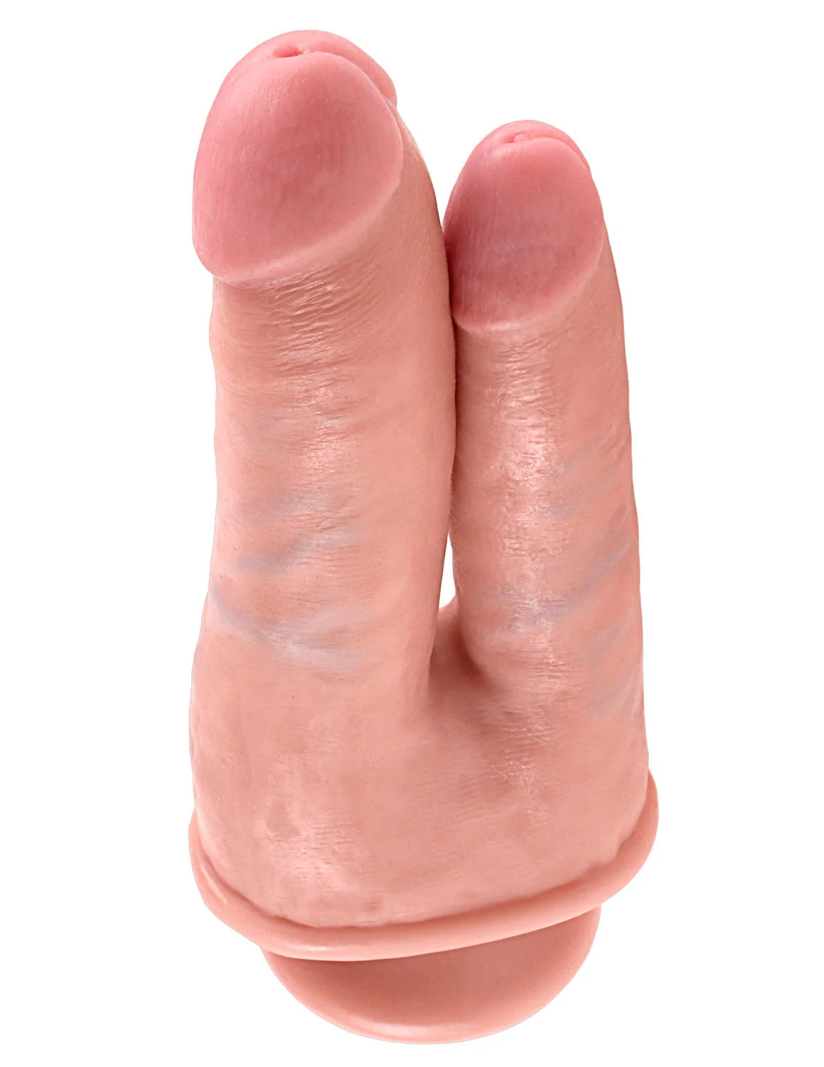 Gode ​​double "Double Penetrator" avec base ventouse - double stimulation ciblée 21 cm (couleur peau claire)
