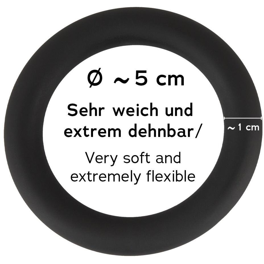 Penis- und Hodenring aus Silikon - Soft-Touch-Textur Ø 5 cm (schwarz)