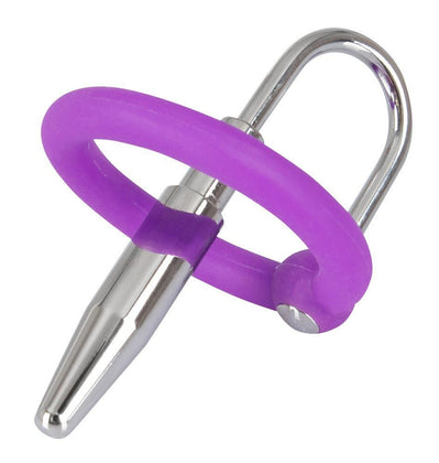 Penisplug aus Metall mit Silikonring - Harnrörenstimulation (violett/silber) - loveiu.ch