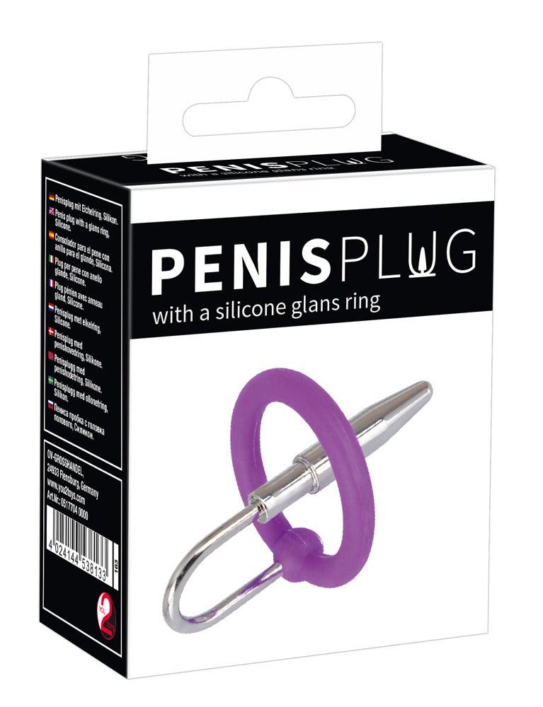 Penisplug aus Metall mit Silikonring - Harnrörenstimulation (violett/silber) - loveiu.ch