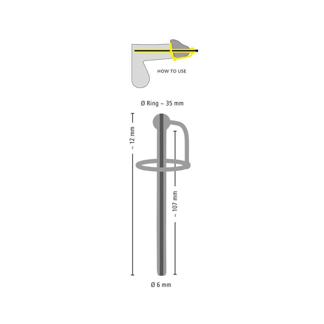 Penisplug mit Eichelring aus Silikon - Ø 0.6 mm (schwarz) - loveiu.ch