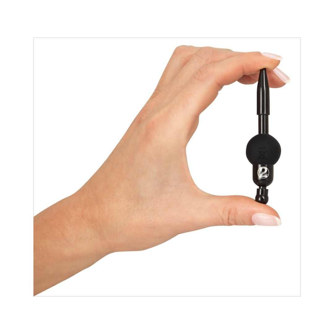 Penisplug mit vibrierendem Stopper - Ø 0.8 cm (schwarz) - loveiu.ch