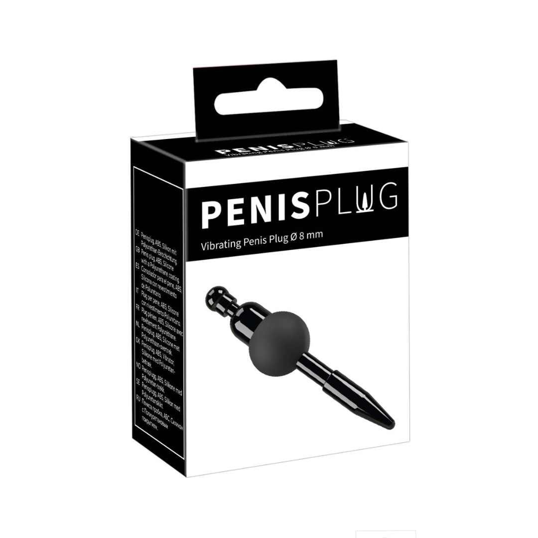 Penisplug mit vibrierendem Stopper - Ø 0.8 cm (schwarz) - loveiu.ch