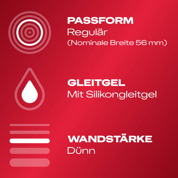 Pack de 2 préservatifs "Gefühlsecht Classic" en latex de caoutchouc naturel de Durex (Ø 56 mm/2x20 unités)