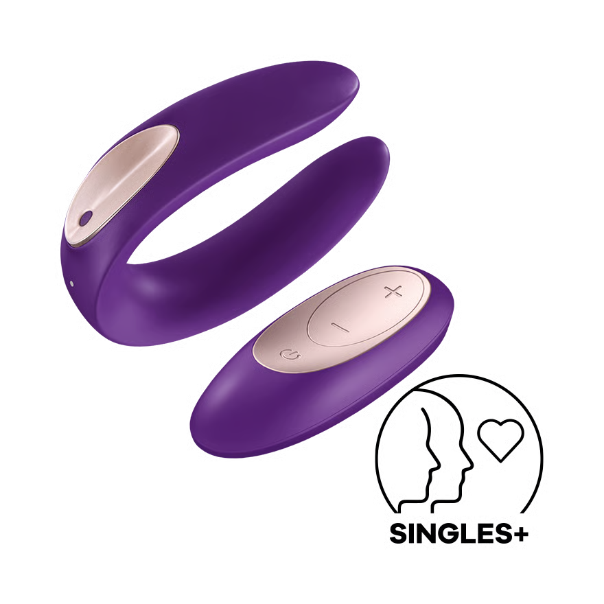 Vibromasseur pour couple SATISFYER "Double Plus Remote Control" en silicone (violet)