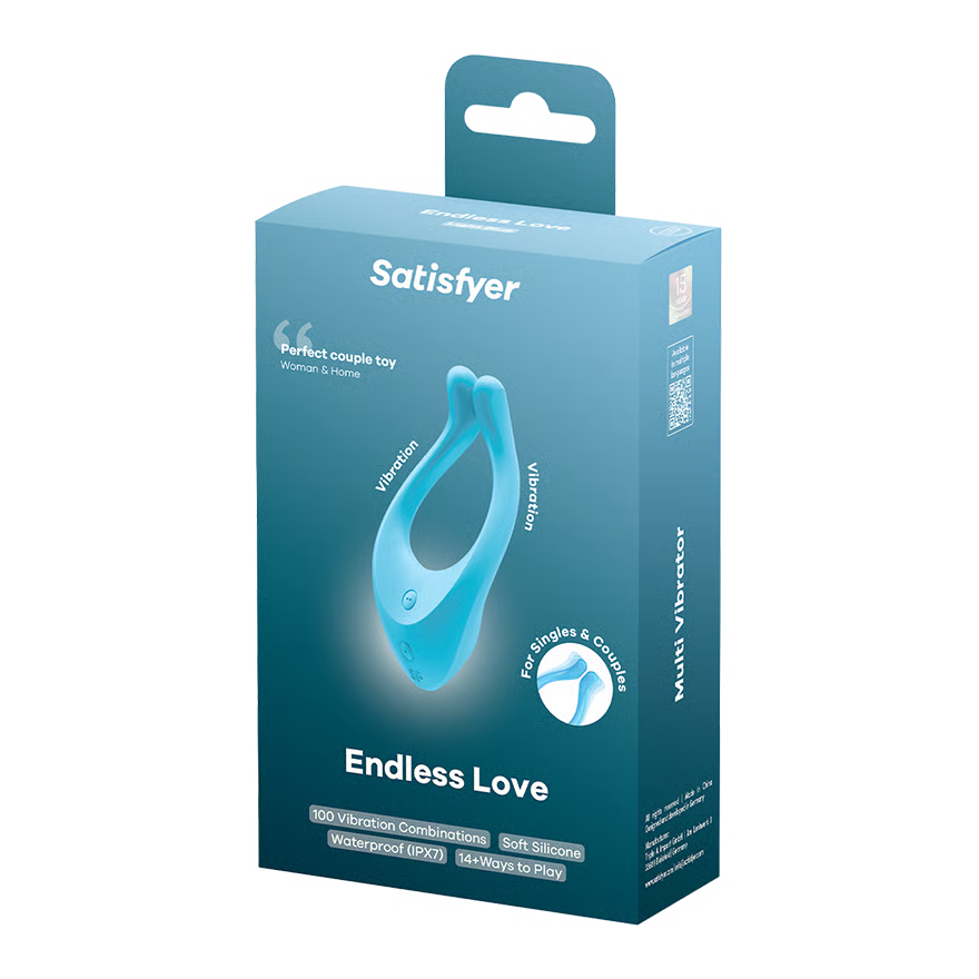 Vibromasseur pour couple SATISFYER "Endless Love" en silicone - avec bras flexibles (bleu)