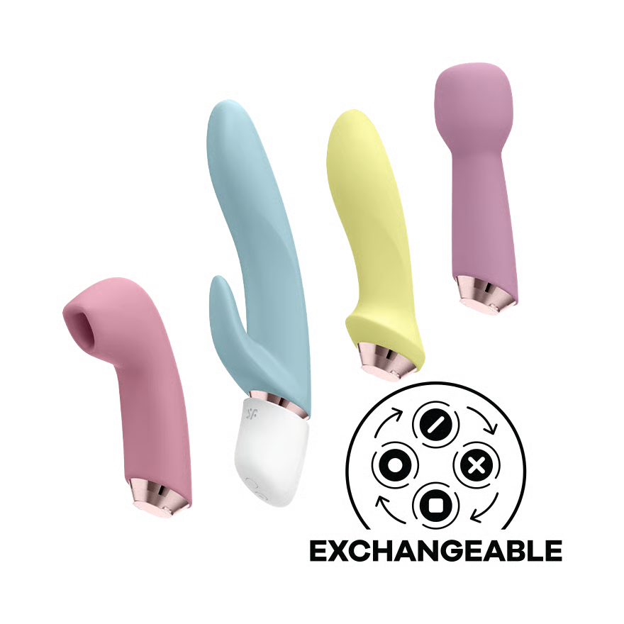 SATISFYER "Marvelous Four Vibrator Set" - Airpulse Technology (pink/blue/yellow)